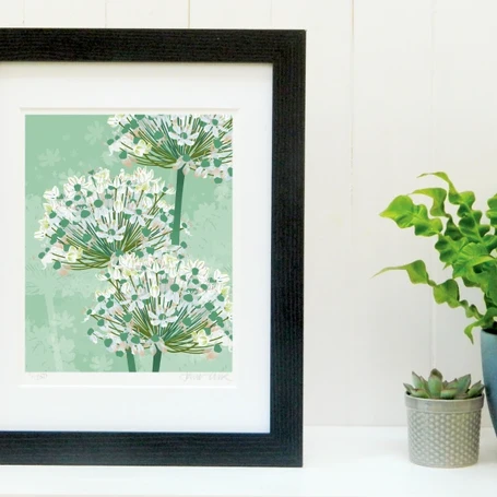 Allium Art Print - White Allium